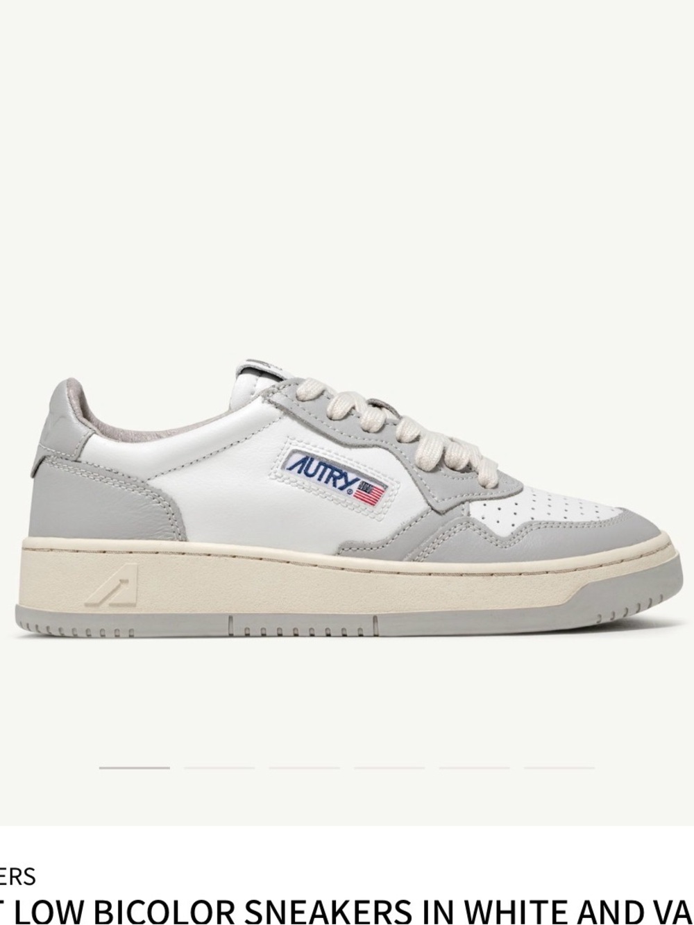 Autry Medalist Low-Top Sneakers in White and Gray